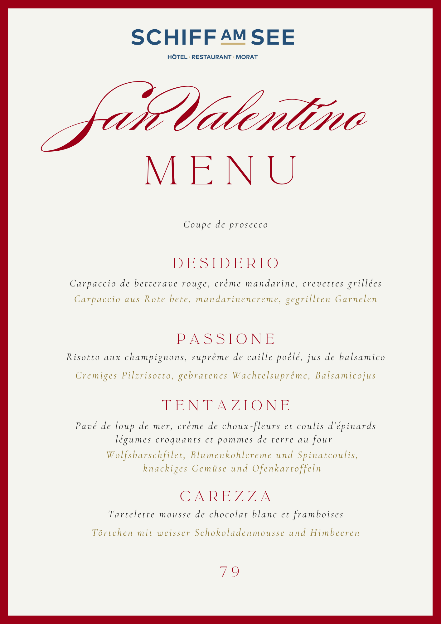 Menu St. Valentin
